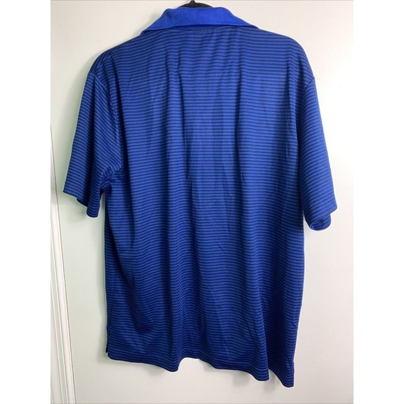 Chaps Blue Black Stripe Polo L - Picture 2 of 4